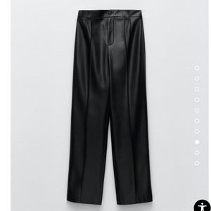 Zara FAUX LEATHER FULL LENGTH TROUSERS
